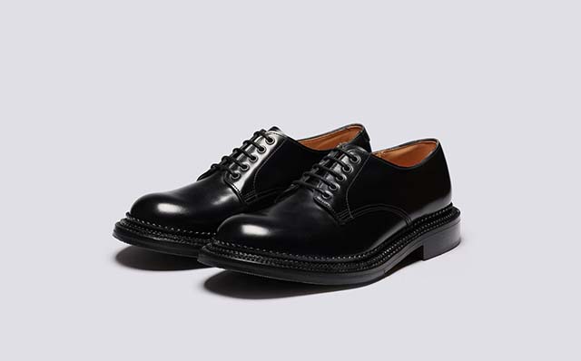 Grenson Dermot Mens Formal Shoes in Black Bookbinder Leather GRS114130